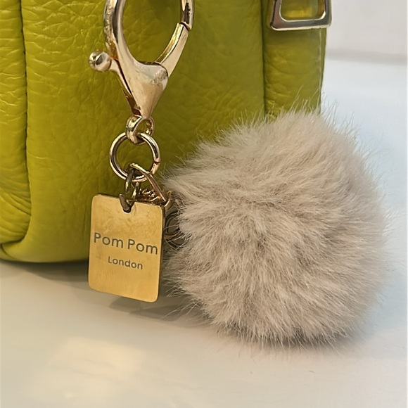 Pom Pom London yellow/green leather double zip crossbody bag - Picture 5 of 8